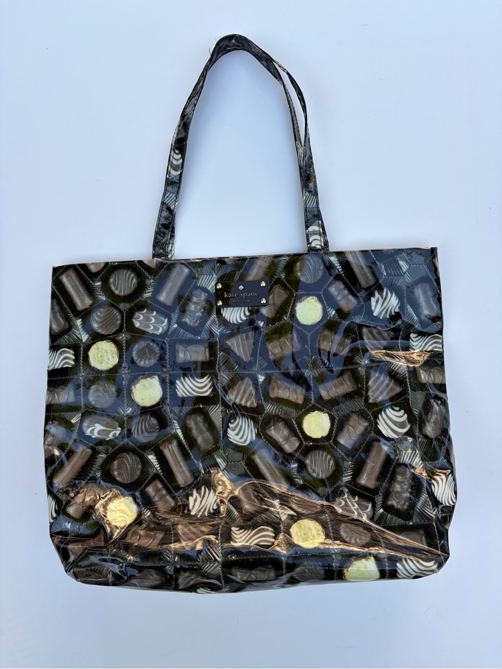 Rare Kate Spade Daycation Chocolate Bon Shopper Tote Bag Candy Box Aria PLL Vtg